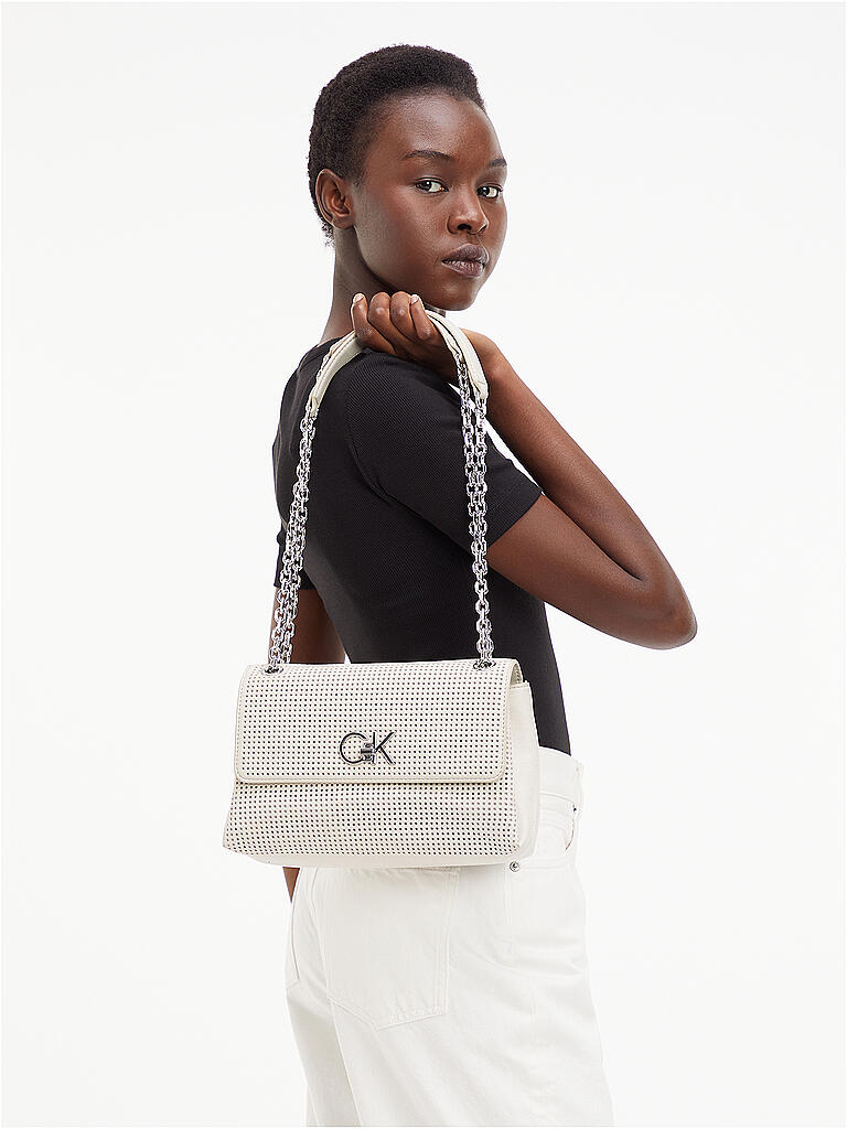 CALVIN KLEIN Tasche Umhangetasche RE LOCK creme
